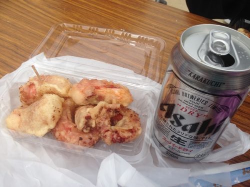 タコ天とビール
