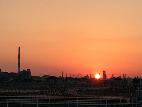 今日の夕日